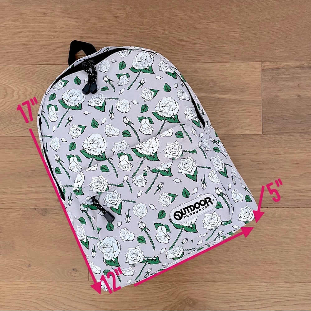 OUTDOOR PRODUCTS🇯🇵 Vintage White Roses Backpack - Picture 3 of 15